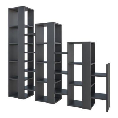 Bookcase STAIRS Anthracite 163.5x29x151cm