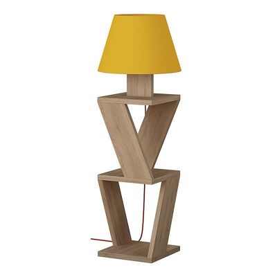 Floor Lamp/Nightstand IBIZA Oak/Yellow 22x22x85cm