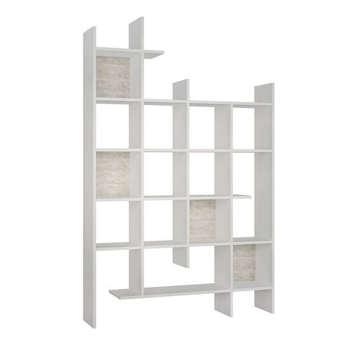 Bookcase GEORGE White 122x25,5x188cm