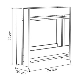 Table d'appoint VIENA chêne 74x25x72cm 3