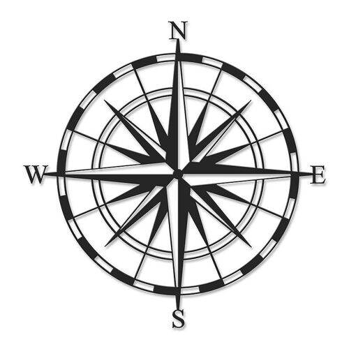 Wall art COMPASS Black 45x2x45cm