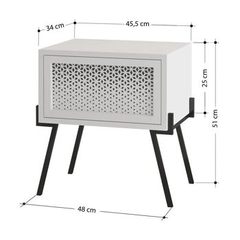 Table de chevet MILLA Blanc 5