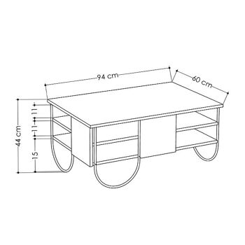 Table basse BRASIL Chêne 94x60x44cm 5