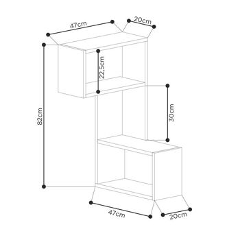 Etagère Murale d'Angle ADLER Anthracite 3