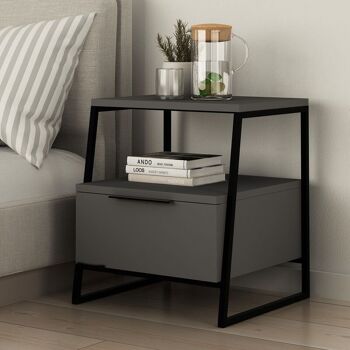 Table de nuit ROTTERDAM Anthracite 2