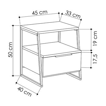 Table de nuit ROTTERDAM Anthracite 4