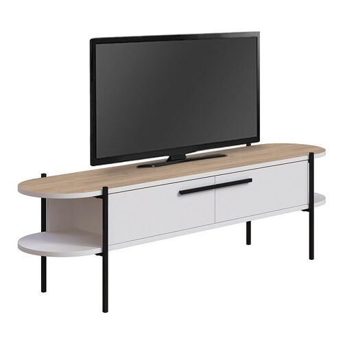 TV Stand BARCELONA White - Oak