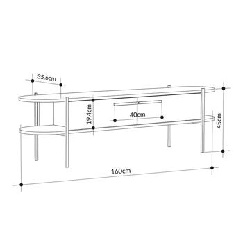 Meuble TV BARCELONA Blanc - Chêne 6