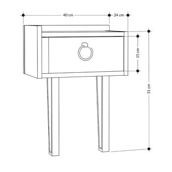 Table de nuit murale CARLITTO Gris 4