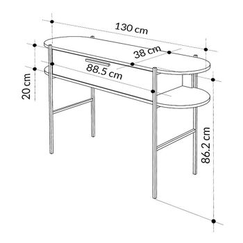 Table Console GIANNY Blanc - Chêne 6