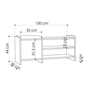 Banc/rangement à chaussures ANELLISE Gris 4