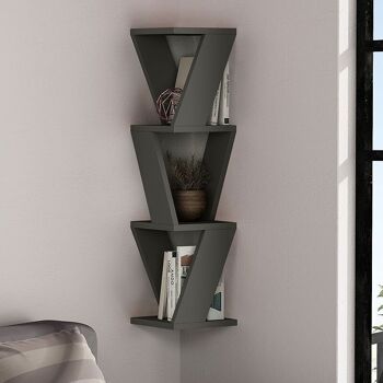 Etagère Murale d'Angle JULIA Anthracite 2