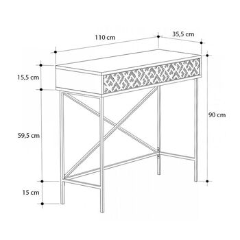 Table console TAMARA Chêne 110x35,6x90cm 6