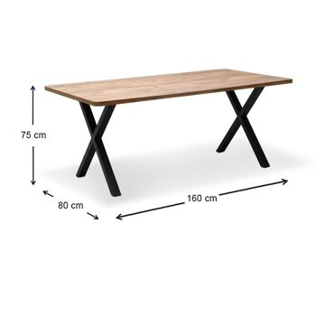 Table à manger MALVIN Acacia 160x80x75cm 5