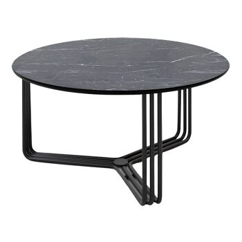 Table basse TRIO effet marbre noir 82,5x82,5x42cm 1