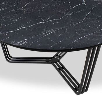 Table basse TRIO effet marbre noir 82,5x82,5x42cm 4
