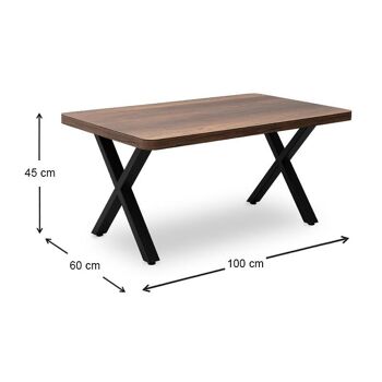 Table basse MALVIN Noyer 100x60x45cm 5