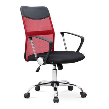 Chaise de Bureau YANICK Rouge - Noir 59x57x95/105cm 1