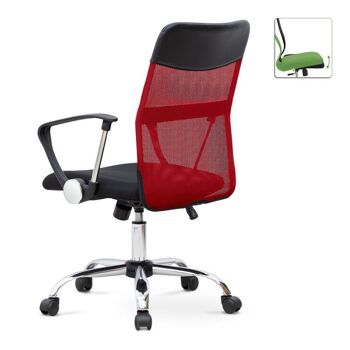 Chaise de Bureau YANICK Rouge - Noir 59x57x95/105cm 2