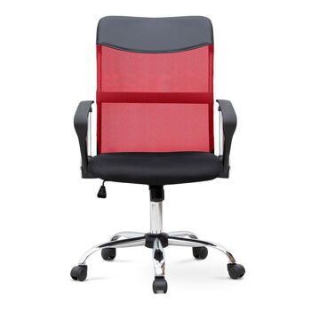 Chaise de Bureau YANICK Rouge - Noir 59x57x95/105cm 4