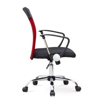 Chaise de Bureau YANICK Rouge - Noir 59x57x95/105cm 5