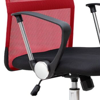 Chaise de Bureau YANICK Rouge - Noir 59x57x95/105cm 8