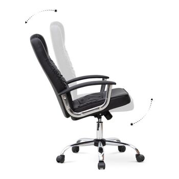 Chaise de bureau ARLENE cuir PU Noir 62x63x11 2/122cm 6
