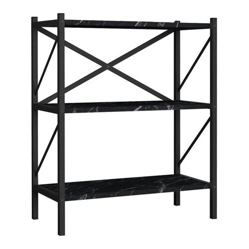 Bookcase PINIA Black Marble Effect 66x34x85cm