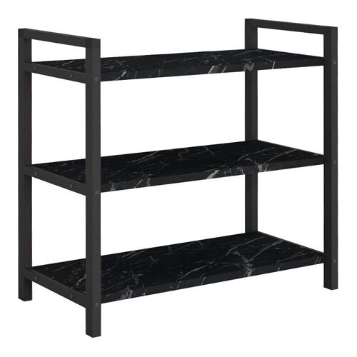 Shoe Rack UTILE 9 pairs Black Marble Effect