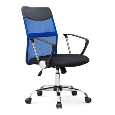 Chaise de Bureau YANICK Bleu - Noir 59x57x95/105cm