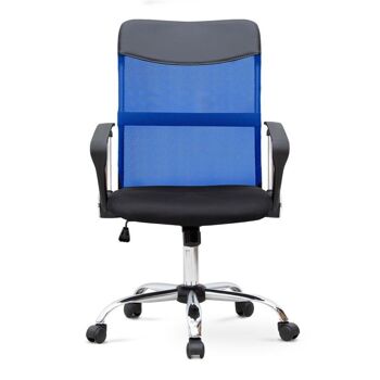 Chaise de Bureau YANICK Bleu - Noir 59x57x95/105cm 4