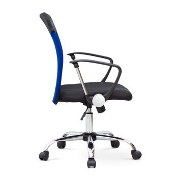 Chaise de Bureau YANICK Bleu - Noir 59x57x95/105cm 5