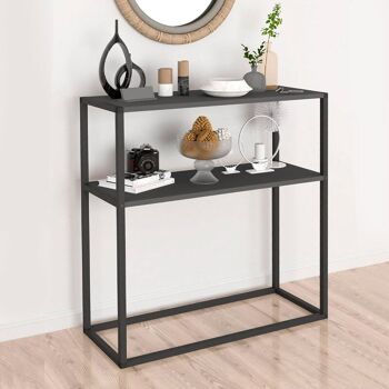 Table Console MIRANDA Noir - Anthracite 90x33,5x90cm 2