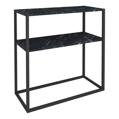 Console MIRANDA Black Marble Effect 90x33,5x90cm