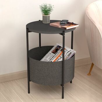 Table d'Appoint RONDE Anthracite - Gris 43x43x60cm 2