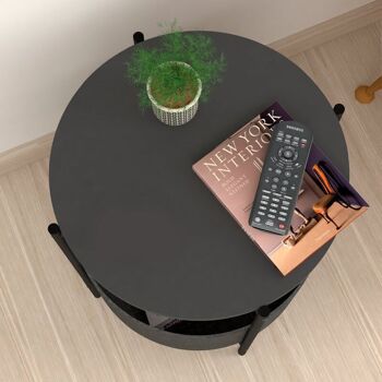 Table d'Appoint RONDE Anthracite - Gris 43x43x60cm 3