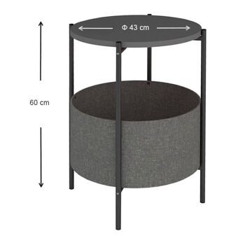 Table d'Appoint RONDE Anthracite - Gris 43x43x60cm 4