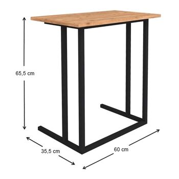 Table pour Ordinateur Portable SPRINT Noir - Chêne Pin 60x35,5x65,5cm 4