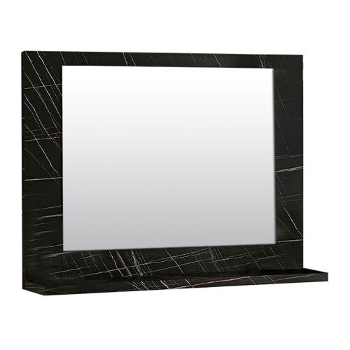 Bathroom mirror SLIM Black Marble Effect 60x10x45cm