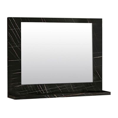 Specchio da bagno SLIM Effetto Marmo Nero 60x10x45cm