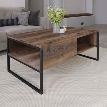 Table basse STOCKHOLM Noyer 106x50x42cm 2