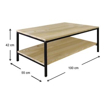 Table basse SARDAIGNE Chêne 100x55x42cm 3