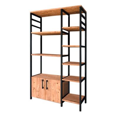 Kitchen/Entryway Furniture CARRINA Black - Pine Oak 83.6x30.2x140.7cm