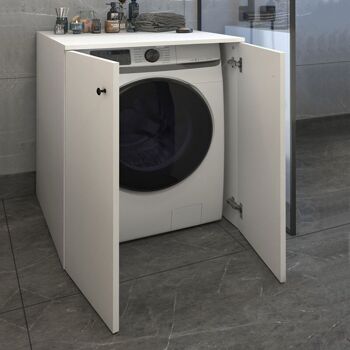 Meuble pour machine à laver VALDO Blanc 70x66x90cm 3
