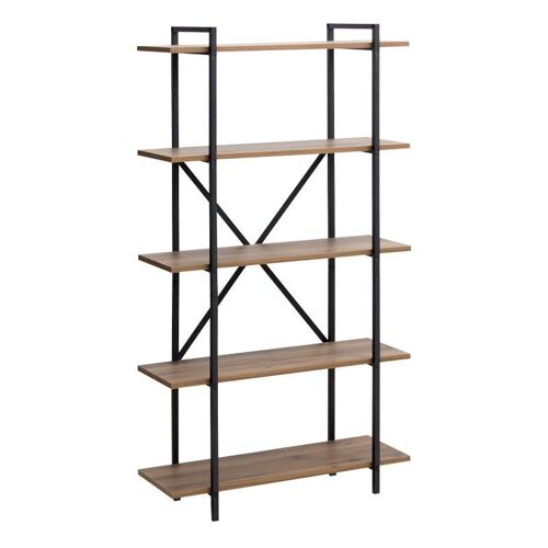 Bookcase UMBERTO Black - Walnut 90x355x160cm