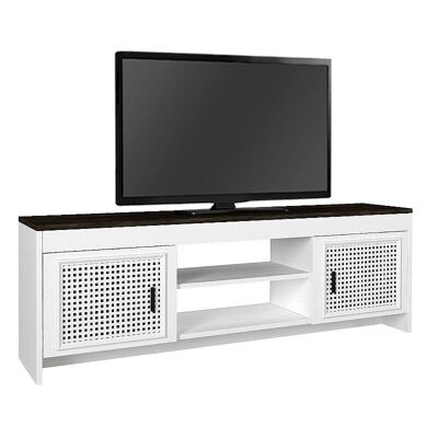 Mueble TV OMNIA Blanco - Negro 150x35x49cm