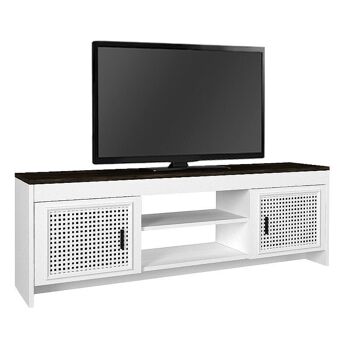 Meuble TV OMNIA Blanc - Noir 150x35x49cm 1