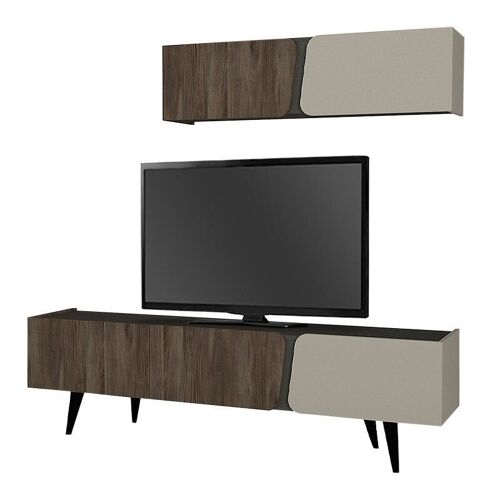 TV Stand GIUSEPPE Dark Walnut - Anthracite