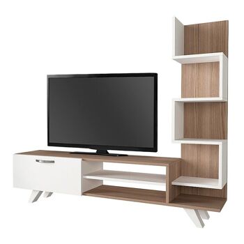 Meuble TV ALADIN Blanc - Cordoue 149,5x31x131,6cm 1