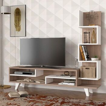 Meuble TV COLOMBO Blanc - Cordoba 149,5x29,5x120cm 2